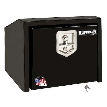 14/10.5x12x24 Inch Black Steel Underbody Truck Box With Slanted Back MPN:1703352