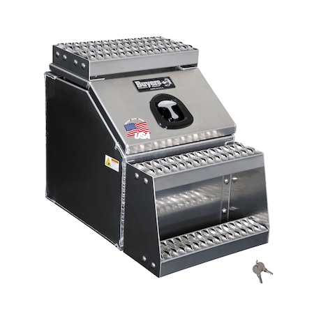 Heavy Duty Smooth Aluminum WideOpen Step Boxes for Semi Trucks - 18 Inch Width MPN:1705281