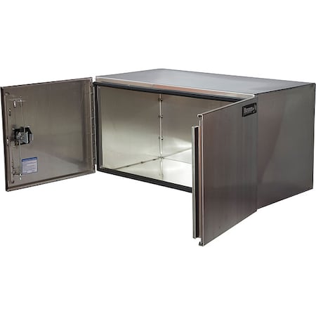 24x24x60 Inch Smooth Aluminum Underbody Truck Tool Box - Double Barn Door, 3-Point Compression Latch MPN:1705345