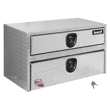 20x18x48 Inch Diamond Tread Aluminum Underbody Truck Box With Drawer MPN:1712210