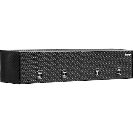 16x13x96 Inch Gloss Black Diamond Tread Aluminum Topsider Truck Box with Flip-Up Doors MPN:1721361