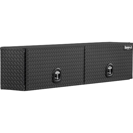 16x13x88 Inch Matte Black Diamond Tread Aluminum Topsider Truck Box with Flip-Up Doors MPN:1722356