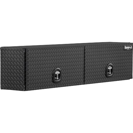 18x16x88 Inch Matte Black Diamond Tread Aluminum Topsider Truck Box with Flip-Up Doors MPN:1722364