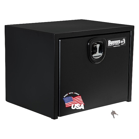 24x24x24 Inch Black Steel Underbody Truck Box With 3-Point Latch MPN:1734300