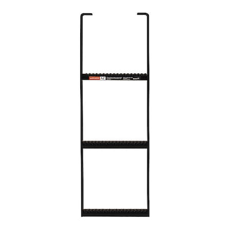 Black Powder Coated 3-Rung Steel Truck Step with Anti-Slip Step - 12.5 x 36 Inch MPN:5233612