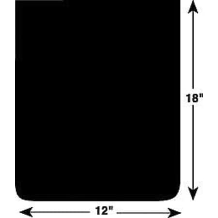 Mud Flaps, Rubber, 18 in L, 12 in W, 1/4 in Thick, Bolt-On, Black, 1 Pair MPN:B1218LSP