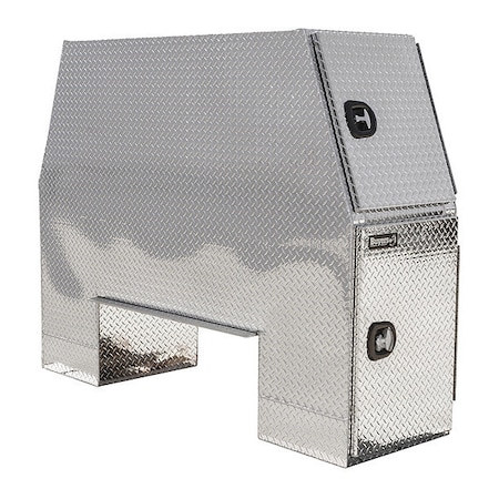 62x24x82 Inch Offset Floor Diamond Tread Aluminum Backpack Truck Box - 16.35 Inch Offset MPN:BP826224