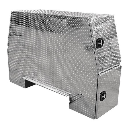 58x24x92 Inch Offset Floor Diamond Tread Aluminum Backpack Truck Box - 8.75 Inch Offset MPN:BP925824