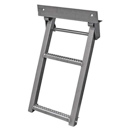 14 1/4 in W Bead Blasted Stainless Steel Retractable Truck Step MPN:RS2SS