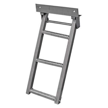 14 1/4 in W Bead Blasted Stainless Steel Retractable Truck Step MPN:RS3SS