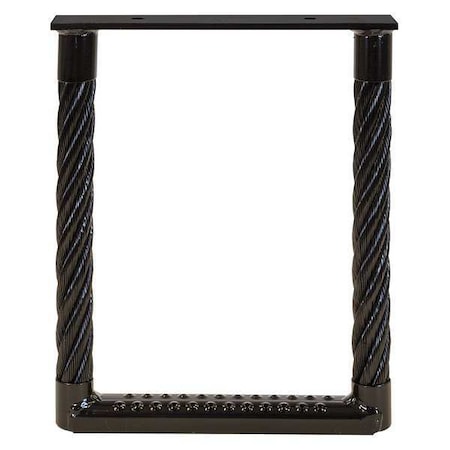 Black Powder Coated Cable Type Truck Step - 15 x 12 x 1.38 Inch Deep MPN:5231512