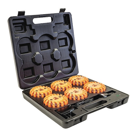 4 Inch Round Rechargeable Strobe/Flare Kit with 6 Flares And Charging Case MPN:8891018