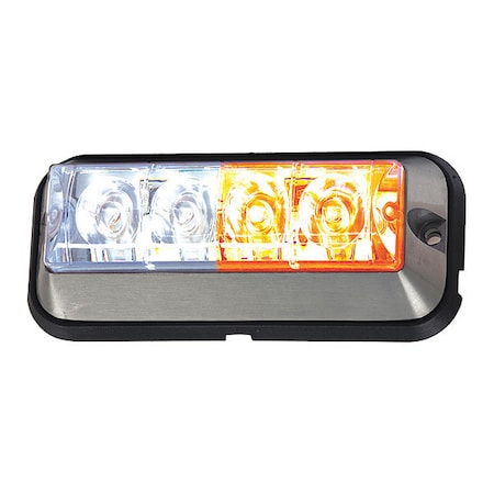 Raised 5 Inch Amber/Clear LED Strobe Light with 19 Flash Patterns MPN:8891105