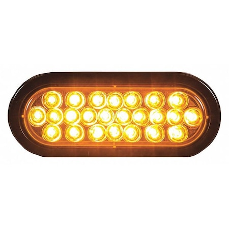 6 Inch Amber Oval Recessed Strobe Light With 24 LED MPN:SL65AO