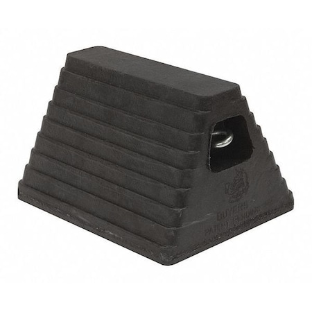 Heavy Duty Rubber Wheel Chock with Recessed Chain Eye 10x8x6 Inch MPN:WC6810L