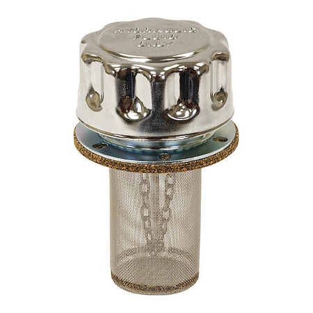 Chrome Filler-Strainer Breather Cap Assembly With Plastic Basket MPN:BC40