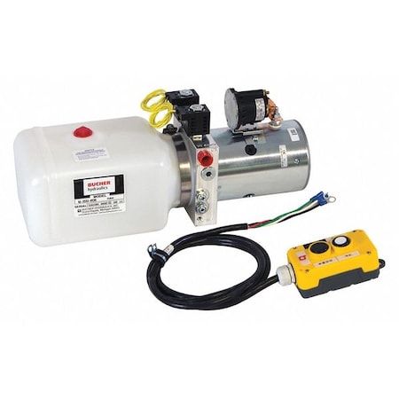 4-Way DC Power Unit 12V 2HP 3/8 NPT 0.75 Gal, Poly MPN:PU642