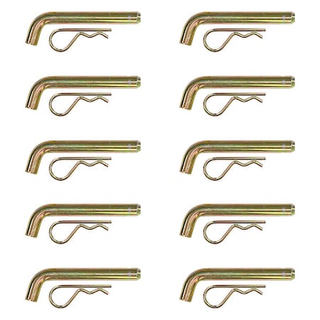 Hitch Pin, 5/8 in Dia, 3-13/16 in Usable L, Carbon Steel, 10 PK MPN:HP6256WC10