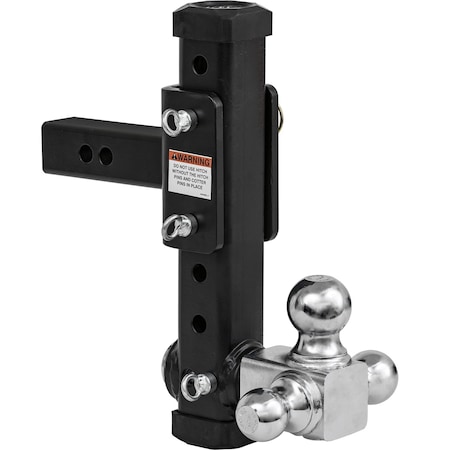 Adjustable Tri-Ball Hitch with Rotating Towing Balls for 2in Hitch Receivers MPN:1802000