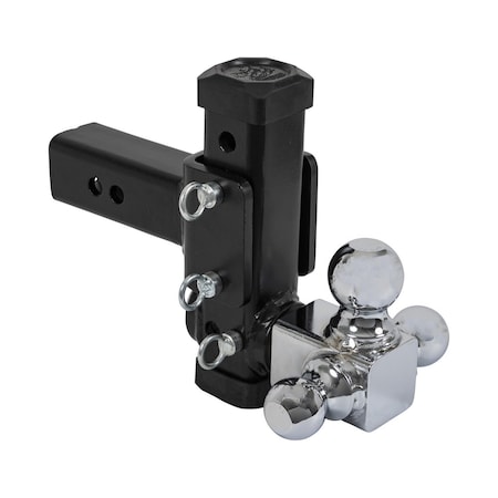 Adjustable Tri-Ball Hitch with Rotating Towing Balls for 2-1/2 Inch Hitch Receivers MPN:1802500