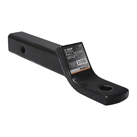 2 Inch Ball Mount With 2 Inch Drop x 10 Inch Long Tube Black MPN:1803007