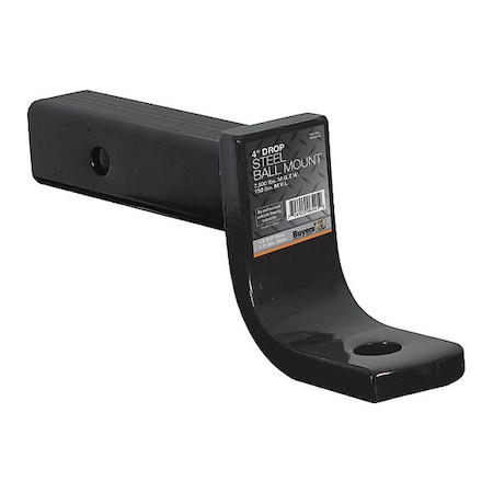 2 Inch Ball Mount With 4 Inch Drop x 8 Inch Long Tube Black MPN:1803010