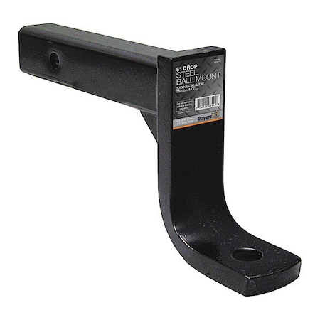 2 Inch Ball Mount With 6 Inch Drop x 10 Inch Long Tube Black MPN:1803015