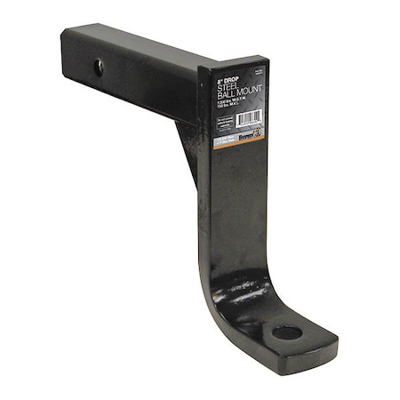 2 Inch Ball Mount With 8 Inch Drop x 10 Inch Long Tube Black MPN:1803017