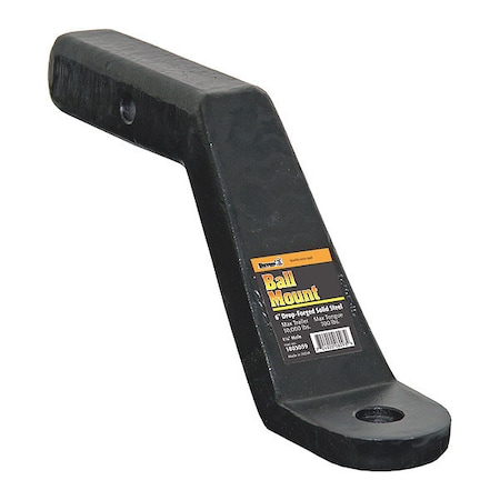 2 Inch Heavy-Duty Ball Mount 6 Inch Drop x 9-3/8 Long Tube Black For 1-1/4 Hole MPN:1803059