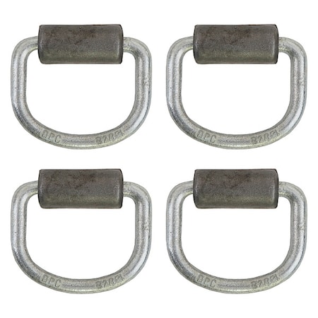 D-Ring, 6, 000 lb, 19/50 in, Corrosion-Resistant Zinc Plating, Not Approved for Lifting, Weld-on Bracket, 4PK MPN:B28F4