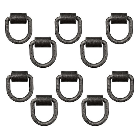D-Ring, 1/2 in Ring Dia, 2 in Bracket Width, 12, 240 lb Cap GVW, 4, 080 lb Working Load Limit, 10 PK MPN:B38WPKGD10