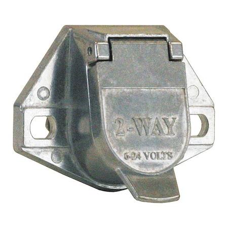 2-Way Die-Cast Zinc Trailer Connector -Truck Side - Horizontal Pin Arrangement MPN:TC1002