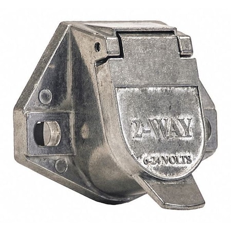 2-Way Die-Cast Zinc Trailer Connector -Truck Side - Vertical Pin Arrangement MPN:TC1012