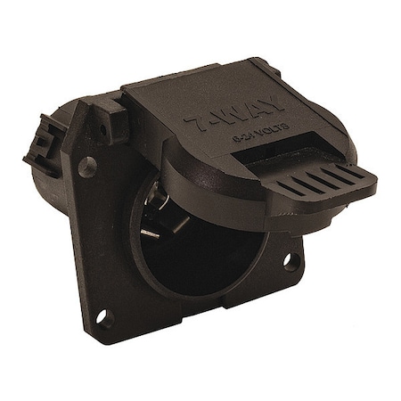 7-Way Black Plastic Flat Pin Truck Receptable MPN:TC1770B