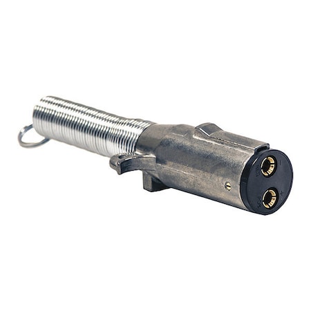 2-Way Die-Cast Zinc Trailer Connector -Trailer Side - Vertical Pins with Spring MPN:TC2012