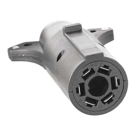 7-Way Flat to 6-Way Round Plastic Trailer Connector Adapter MPN:TC2076P