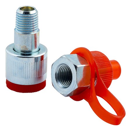 Hydraulic Quick Connect Hose Coupling, Steel Body, Thread-to-Connect Lock, 1/4