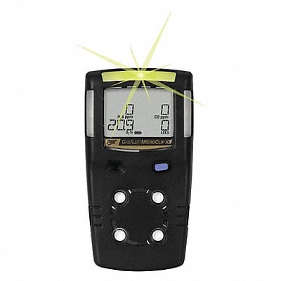 Multi-Gas Detector 3 Gas O2 H2S CO Black MPN:MCX3-X0HM-B-NA