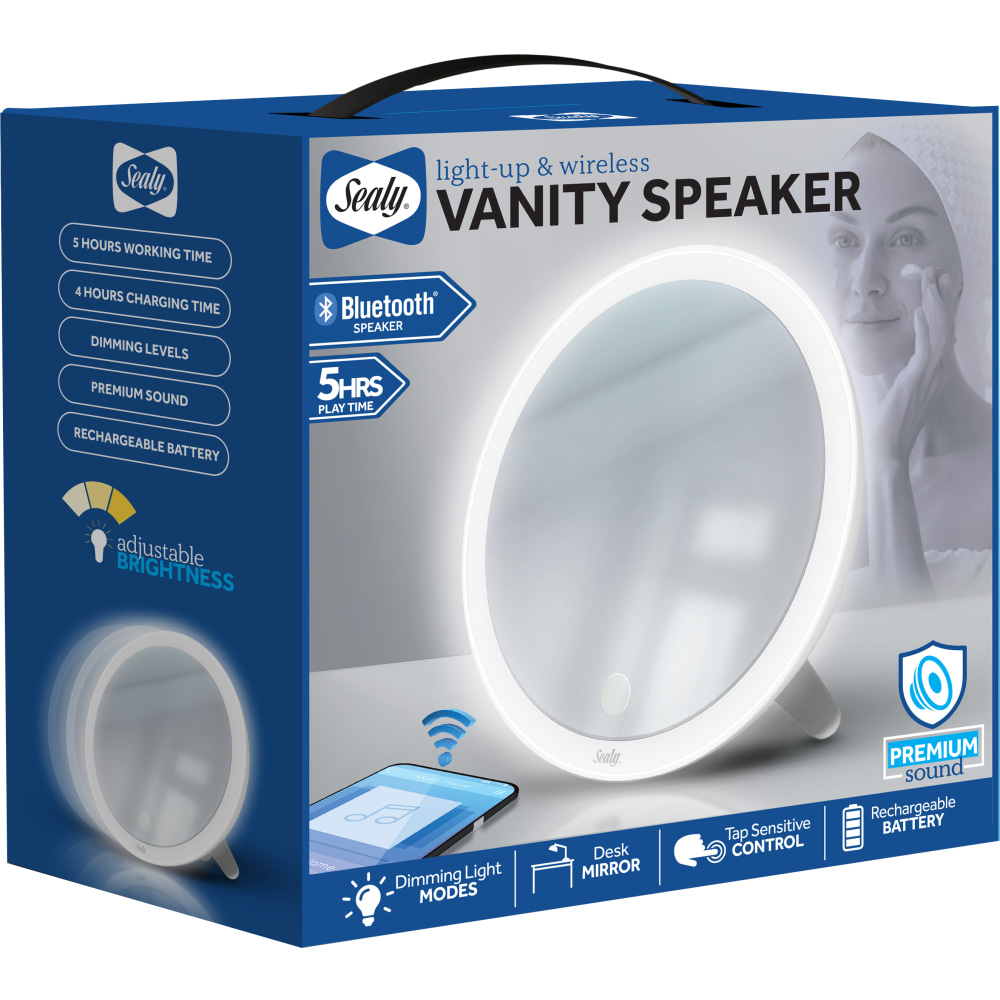Sealy SL-HW-BS-102-WT LED Vanity Mirror With Speaker, White MPN:SL-HW-BS-102-WT