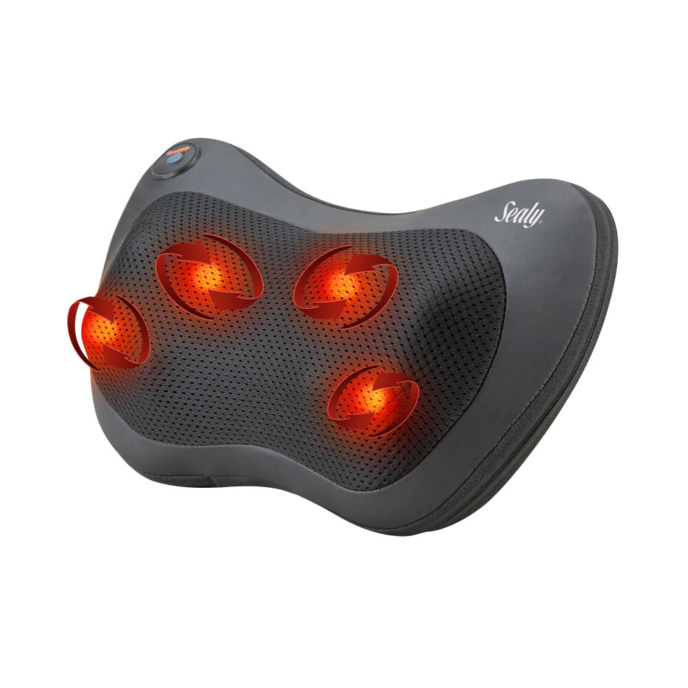 Sealy Deep Tissue SL-HW-MA-120-BK Mini Massage Pillow Pad, 8inH x 13inW x 4inD, Black MPN:SL-HW-MA-120-BK