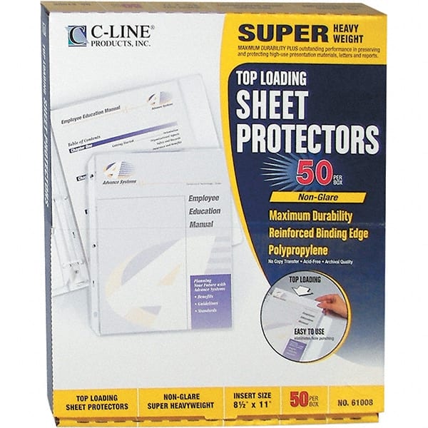 50 Pc Sheet Protector-Ring Binder: Clear MPN:61008 - Pkg Qty 50