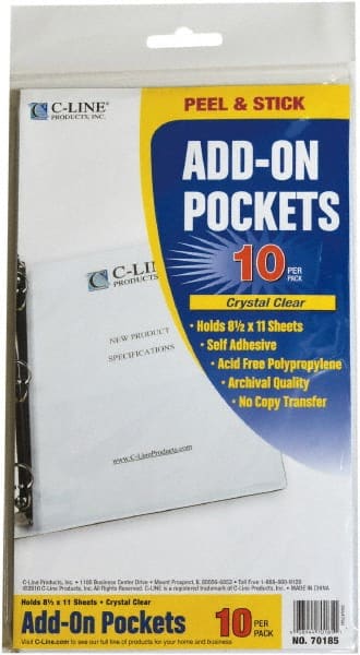 10 Pc Self-Adhesive Document Protector: Clear MPN:70185-BX - Pkg Qty 100