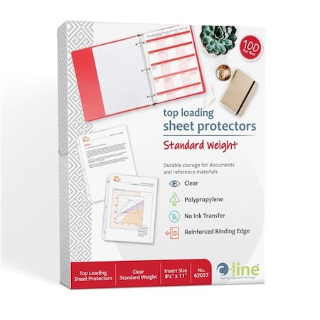 Page Protector, Poly, Clear, 11x8.5