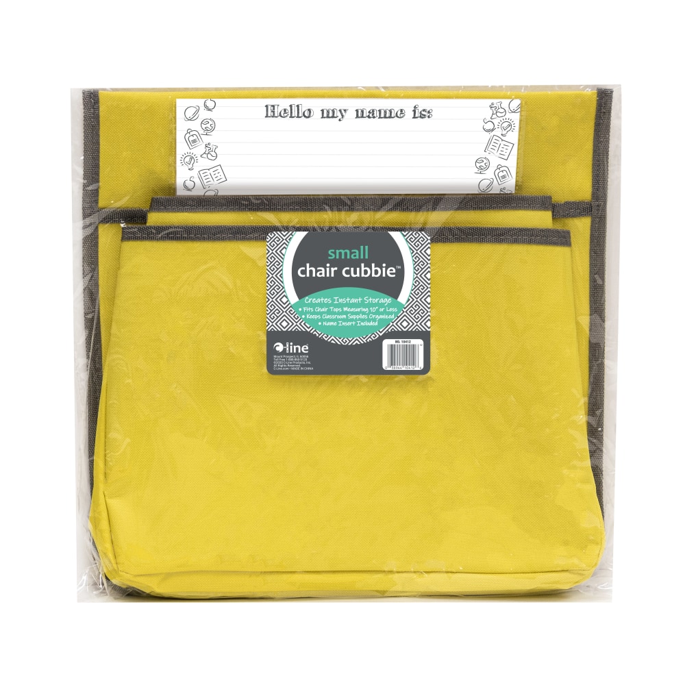 C-Line Canvas Chair Cubbie, 13inH x 13inW x 2inD, Yellow MPN:10412