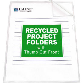 C-Line Products Recycled Project Folders Clear - Reduced glare 11 x 8 1/2 25/BX 62127