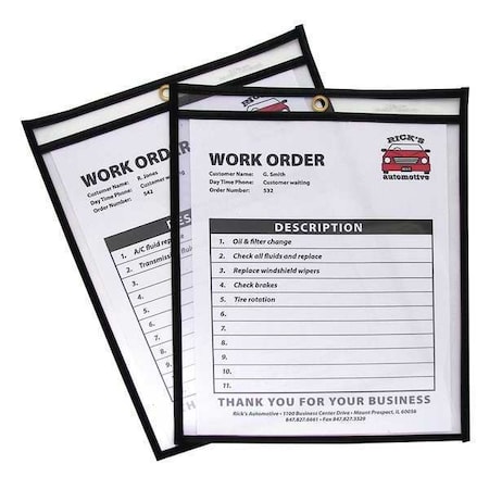 Shop Ticket Holders, Clear, 8 1/2x11