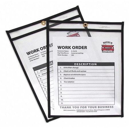 Shop Ticket Holders, Clear, 9 x 12