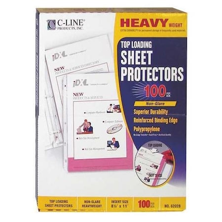 Sheet Protector, Poly, Non-Glare, PK100 MPN:62028