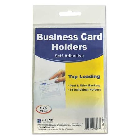 Self-Adhesive Business Card Holders, Top Load, 2 x 3.5, Clear, PK10 MPN:70257