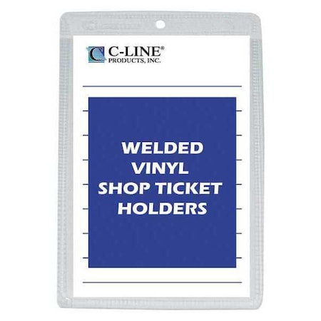 Shop Ticket Holder, Vinyl, Clear, 5x8